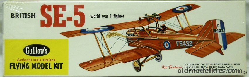 Guillows SE-5 Scout - 18 inch Wingspan Rubber Powered Balsa Wood Kit, WW-5 plastic model kit